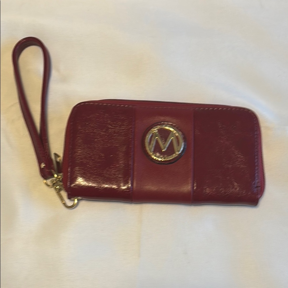 MIAK Collection Zip Around Wallet Red EUC